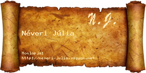 Néveri Júlia névjegykártya